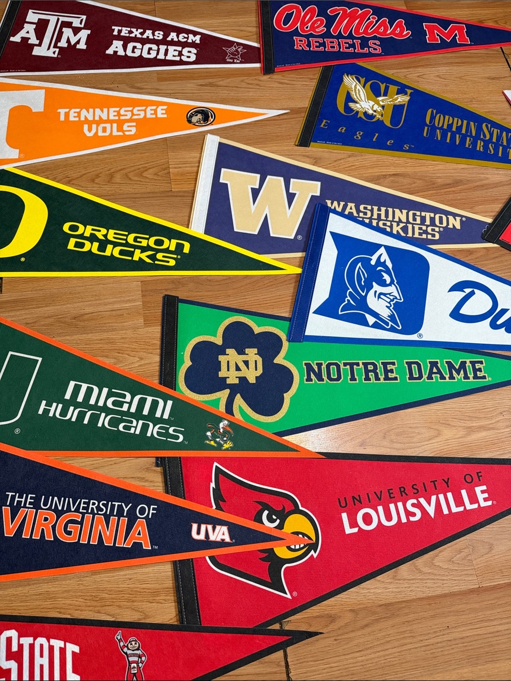 College Team Pennant Wall Décor - Multi School Red & Blue NFL-Inspired Set of 16